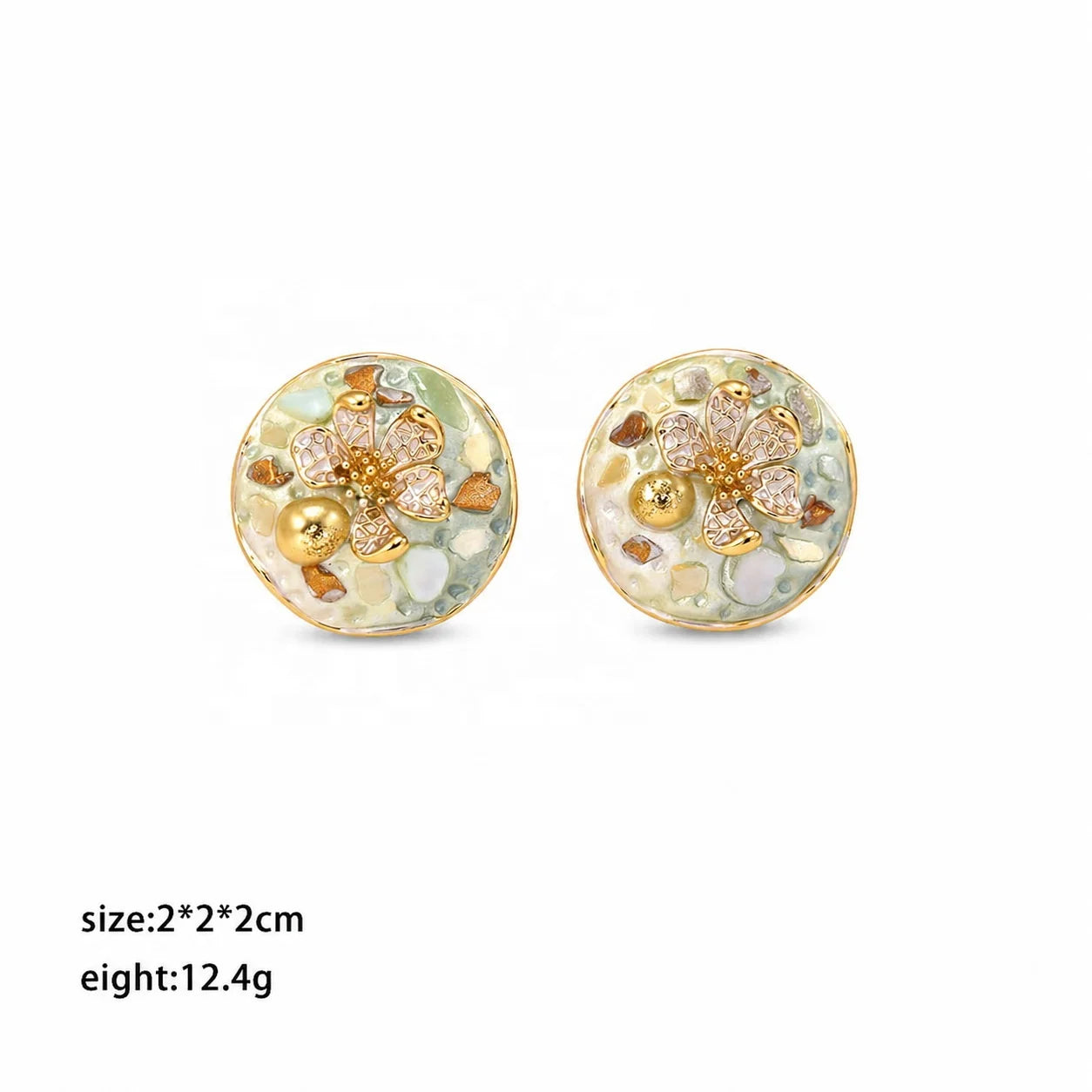 Fashion S925 Silver Freshwater Pearl Shell Stud Earrings for Girls Boho Stud Earrings for Girls 18K Gold Jewelry for Women Lady