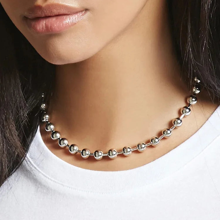 Fashion Simple Beads Minimalistic Trendy Necklaces for Girls Stylish Elegant Jewelry for Women Ladies Accessories Wholesale