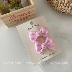 Girly Aesthetic Small Bowknot Solid Color Alligator Sweet Fashion Cute Wholesale in Stock Hairpins Accessories for Kids Children