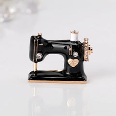 Fashion Vintage Sewing Machine Glamorous Brooches for Girls Sweet Stylish Pins Jewelry for Women Ladies Accessories Wholesale