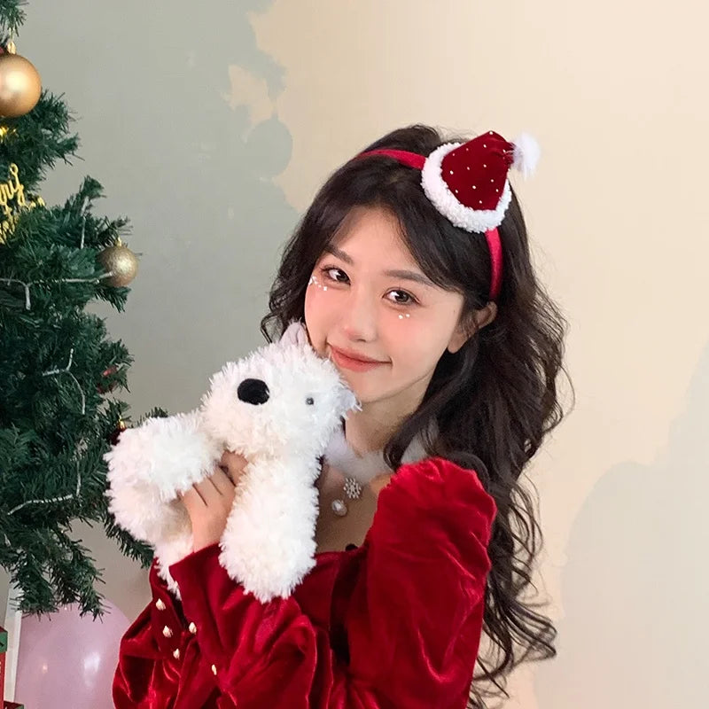 Female Christmas Festival Wide Hairbands Fashion Classic Solid Color Customized Wholesale in Stock Headbands Accessory for Women