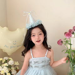 Girly Blue Glitter Lightweight Bowknot Alligator Clips Fashion Elegant Chic in Stock Hairpins Accessories for Children Birthday