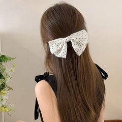 Classic Fashion Bowknot Polka Dot Hair Clips for Girls Cute Sweet Simple Barrettes for Women Ladies Hair Accessories in Stock