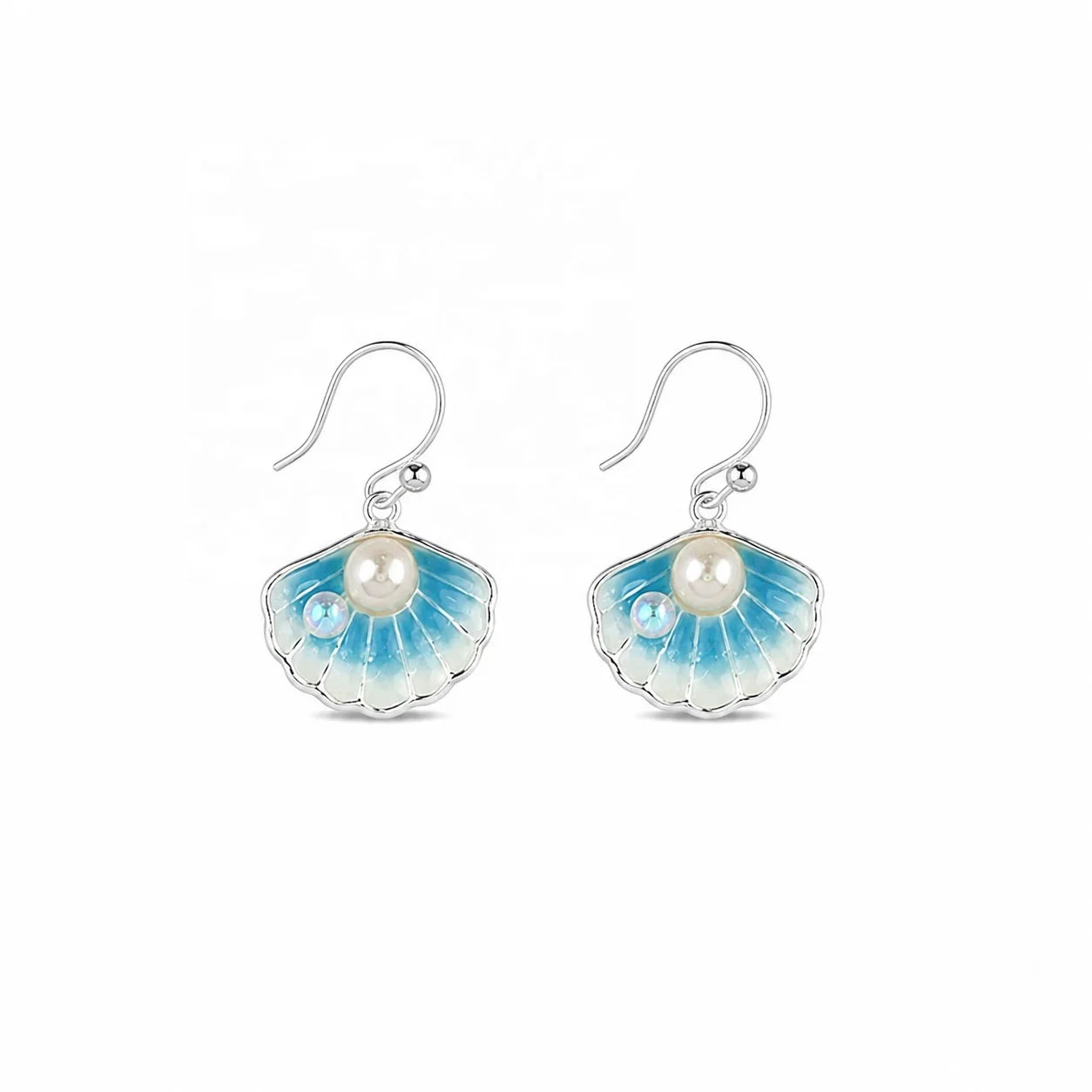 Femal Shell Freshwater Pearl 18k Gold-plated Blue Gold Drop Earring Fashion Trendy Low MOQ in Stock Jewelry for Girls Causal