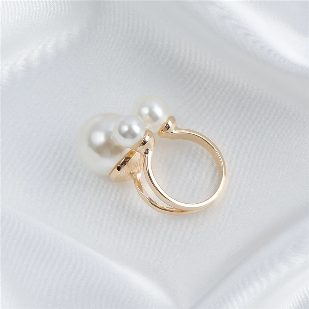 Fashion Imitation Pearl Sweet Simple Rings for Girls Trendy Elegant Minimalistic Jewellry for Women Ladies Accessories Wholesale