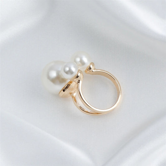 Fashion Imitation Pearl Sweet Simple Rings for Girls Trendy Elegant Minimalistic Jewellry for Women Ladies Accessories Wholesale