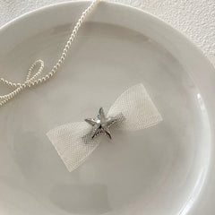 Tulle Bowknot Star Simple Hair Clips for Girls Chic Fashion Trendy Stylish Alligators for Women Ladies Hair Accessories in Stock