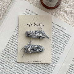 Silver Glitter Sparkle Alloy Hair Clips Chic Baby Girls and Teens Hair Accessories for Party Fashion Stock