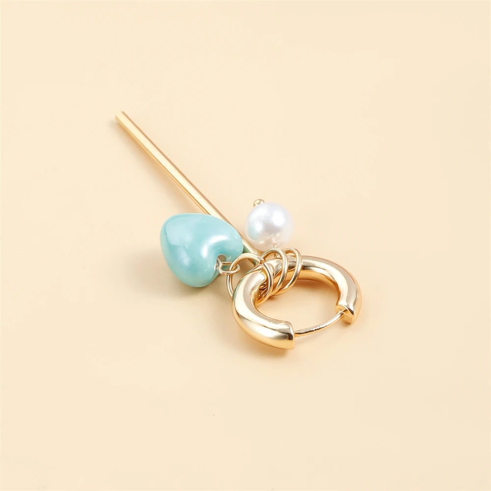 Fashion Heart Shaped Cute Wings Drop Earrings for Girls Sweet Simple Minimalistic Jewellry for Women Ladies Accessories Chic