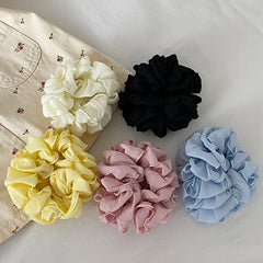 Women's Elegant Lightweight Thick Thin Hair Scrunchies Solid Color Large Hair Ties Accessory Vintage Party Style Wholesale Stock