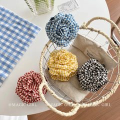 Hot Sale Women Color Blocked Flower Hair Claws Graceful Trendy Handmade in Stock Hair Clips Accessories for Daily Office Use