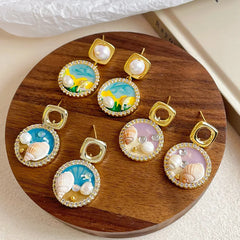 Fashion Freshwater Pearl S925 Silver  Drop Earrings for Girls 18K Gold Plated Jewelry for Women Ladies Wholesale Vintage Boho