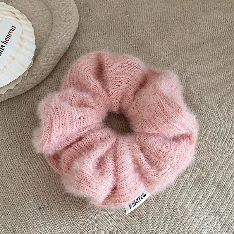 Fashion Simple Solid Color Sweet Scrunchies for Girls Minimalistic Elegant Trendy Hair Ties for Women Ladies Hair Accessories