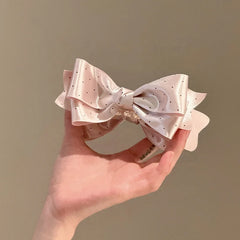 Fashion Princess Style Bowknot Polka Dot Hair Clips for Girls Sweet Trendy Banana Clips for Women Ladies Hair Accessories Chic