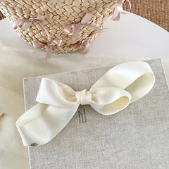 Gilry Elegant Bowknot Barrette Clips Fashion Solid Color Hairpins Accessories for Children's Daily School Sports Made of Fabric