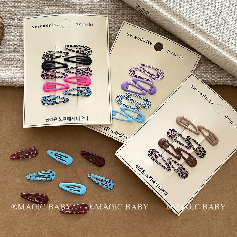 Fashion Polka Dot Leopard Print Simple Hair Clips for Baby Girls Durable Snap Clips for Kids Children Hair Accessories in Stock