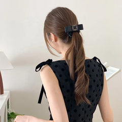 Women 2025 Hot Sale Black Bowknot Rhinestone Hair Ties Fashion Elegant Thick Thin Hair Scrunchies Accessories for Female Daily