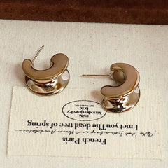 Simple Trendy Chic Minimalistic Hoop Earrings for Girls Sweet Elegant Charms Jewelry for Women Ladies Accessories Wholesale