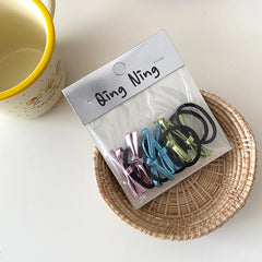 Hot Sale Bowknot Small Solid Color Scrunchies Minimalistic Basic High Elastic Wholesale in Stock Hair Ties Accessories for Women