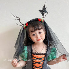 Halloween Headband for Kids Deadwood Butterfly Spooky Nature Hairband Children Costume Party Hair Accessories Trick or Treat