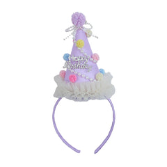 Cute Sweet Birthday Cake Headband for Baby Girls Luxurious Glitter Hair Accessories Children's Stock