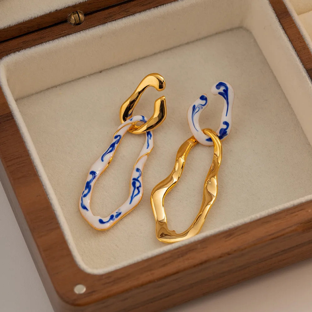 Fashion Copper 18K Gold Plated Drop Earrings for Girls Trendy Elegant Jewelry for Women Ladies Wholesale Chinese Factory Bulk