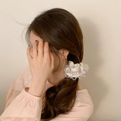 Crystal Lace Hair Scrunchies Elegant Heavy Duty Hair Ties for Women Girls Ponytail Holder Simple Hair Bands Hair Accessories