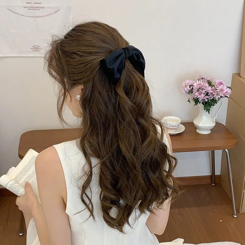 Simple Sweet Fashion Solid Color Bowknot Hair Clips for Girls Elegant Minimalistic Barrettes for Women Ladies Hair Accessories
