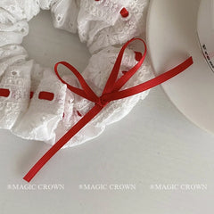 Red Bowknot Ribbon Hair Ties for Women Adjustable High Quality Fashion Stunning Scrunchies for Daily Use Cute Hair Accessories