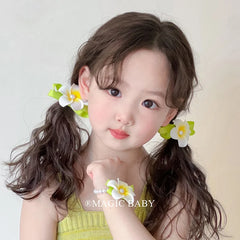 Fashion Flower Imitation Pearl Luxurious Scrunchies for Baby Girls Sweet Cute Elegant Hair Ties for Kids Child Hair Accessories