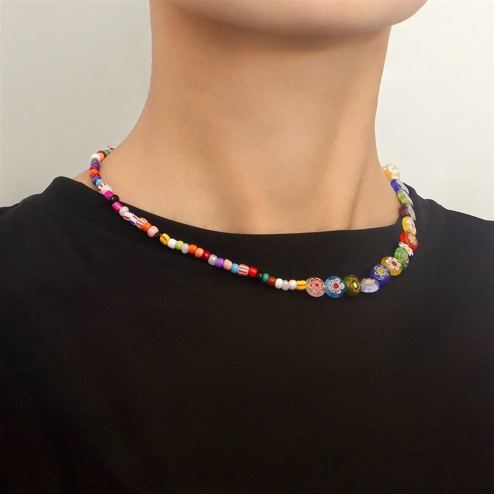 Fashion Trendy Insta Style Colorful Beads Necklaces for Girls Sweet Special Jewelry for Women Lady Accessories Chinese Supplier