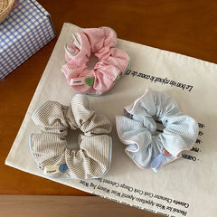 Hot Sale Candle Color Plaid Medium Hair Ties Headbands Sweet Trendy Wholesale in Stock Hairbands Accessories Set for Women Kids