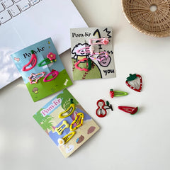 Sweet Cute Animals Fruit Hair Clips for Baby Girls Dot Fashion Kawaii Snap Clips for Kids Children Hair Accessories in Stock