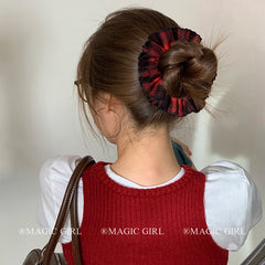 Classic Simple Plaid Scrunchies for Girls Fashion Minimalistic Hair Ties for Women Ladies Hair Accessories in Stock Decoratives