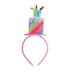 Hot Sale Cute Lightweight Pink & White Medium Headbands Sweet Birthday Cake Decorative Hairbands for Kids Wholesale Stock
