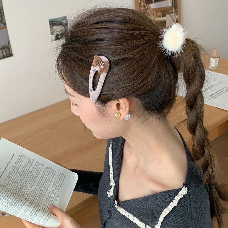 Sweet Fur Cute Animals Bowknot Hair Clips for Girls Bear Elegant Snap Clips for Women Ladies Hair Accessories Chinese Supplier