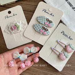 Fruit Fashion Sweet Cute Hair Clips for Baby Girls Trendy Elegant Cherry Snap Clips for Kids Children Hair Accessories in Stock