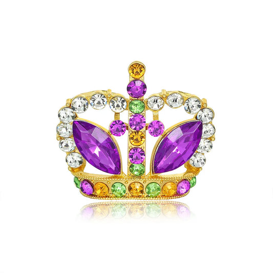 Fashion Glitter Sparkle Rhinestone Crown Luxury Brooches for Girls Sweet Princess Vintage Jewelry for Women Ladies Accessories