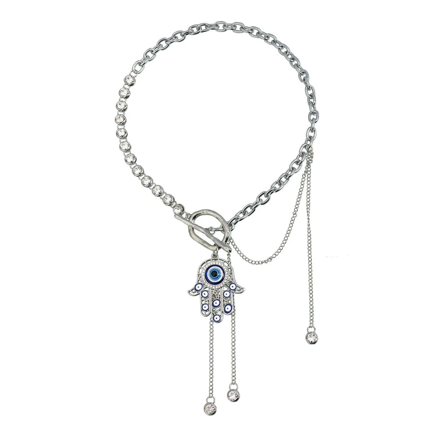 European and American Style Tassel Bold Necklaces for Girls Trendy Eyes Stylish Jewelry for Women Ladies Accessories Wholesale