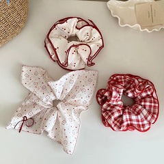 Elegant Cute Sweet Fashion Scrunchies for Baby Girls Plaid Cherry Animals Hair Ties for Kids Children Hair Accessories in Stock