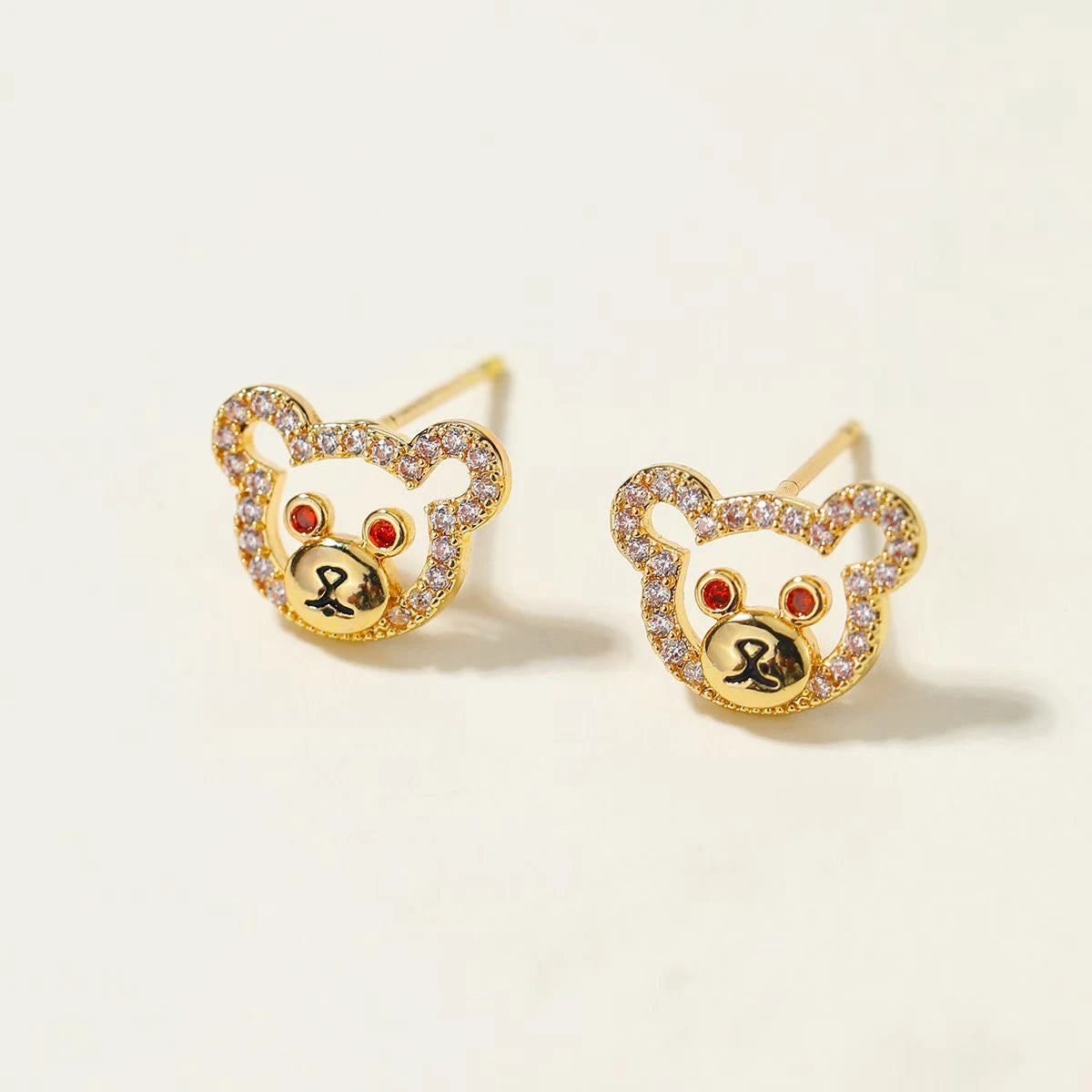 Trendy Classic Bowknot Glitter Charms Stud Earrings for Girls Animals Bear Cute Sweet Horse Jewelry for Women Ladies Accessories