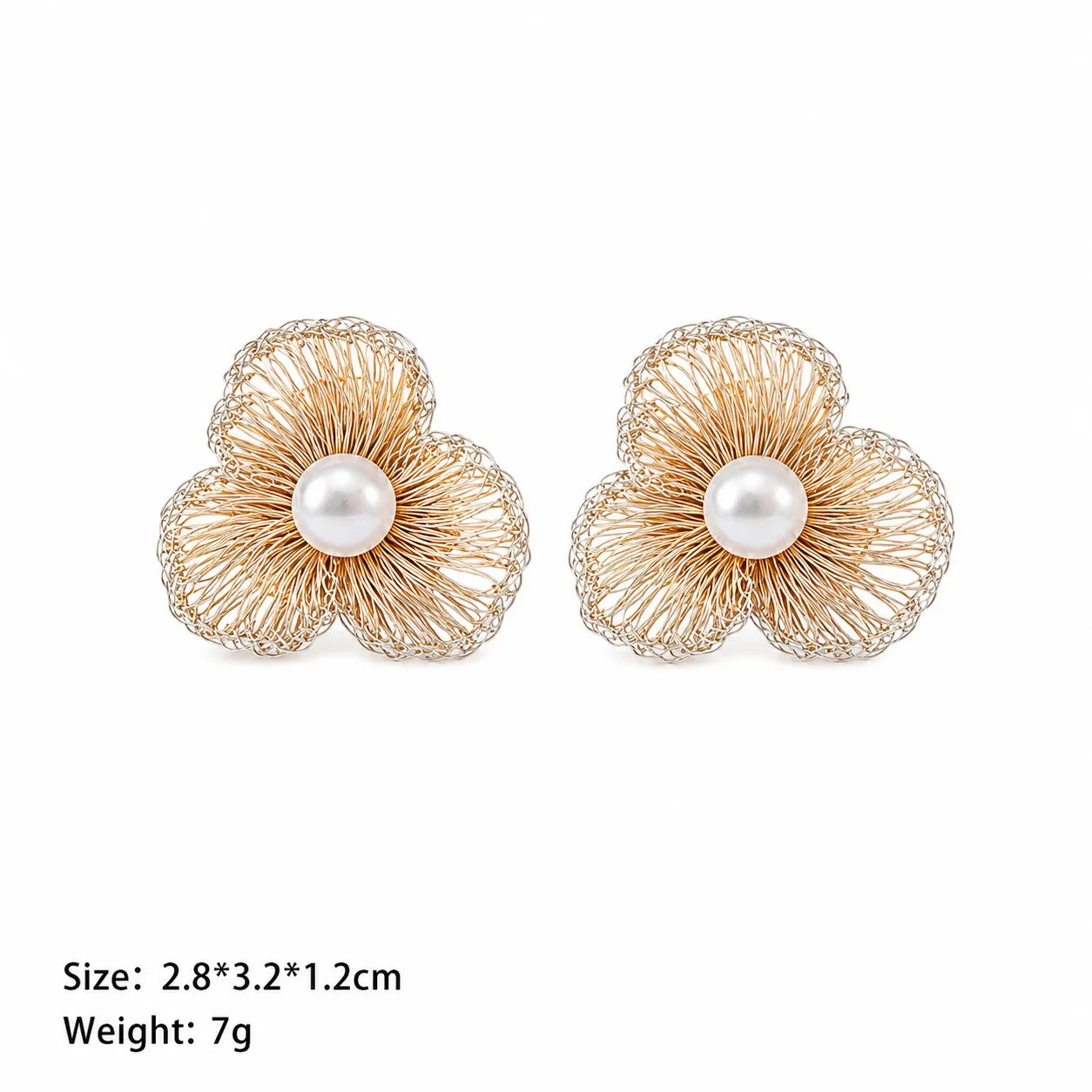 Fashion Copper Wire Crochet Flower Artisan Work Stud Earrings for Girls Sweet Jewelry for Women Ladies Wholesale China Factory