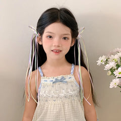 Colorful Ribbon Bowknot Fabric Hair Claw Clips Cute Princess Style Glitter Accessory for Baby Girls and Kids for Party