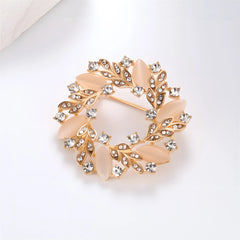 Fashion Sweet Elegant Glitter Rhinestone Brooches for Girls Luxury Leafs Pins Jewelry for Women Ladies Accessories Hot Sale