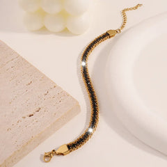 Fashion Elegant Glitter Chain Bracelet Stainless Steel Vintage Classic Retro Trendy Jewelry for Women Accessories Wholesale