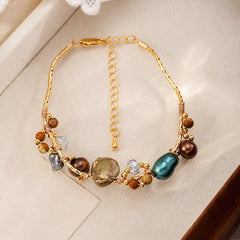 Fashion Baroque Pearl Freshwater Pearl 18K Gold Plated Jewelry Sets for Girls Beads Bracelets Necklace for Women Lady Wholesale