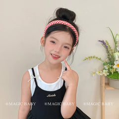 Simple Minimalistic Fashion Plaid Head Band for Baby Girls Trendy Stylish Kawaii Hair Band for Kids Hair Accessories in Stock