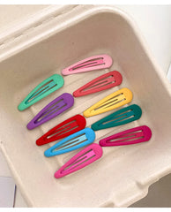 Sweet Cute Solid Color Heart Shaped Hair Clips for Baby Girls Simple Minimalistic Snap Clips for Kids Children Hair Accessories