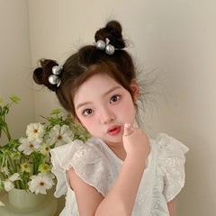 Mini Bowknot Balls Hair Ties for Girls Solid Color Simple Cute Scunchies Party Style Hair Accessories for Kids and Children