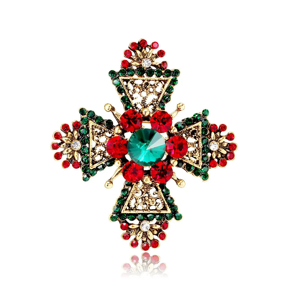 Fashion Elegant Glitter Rhinestone Brooches for Girls Sweet Vintage Retro Trendy Jewelry for Women Ladies Accessories Wholesale